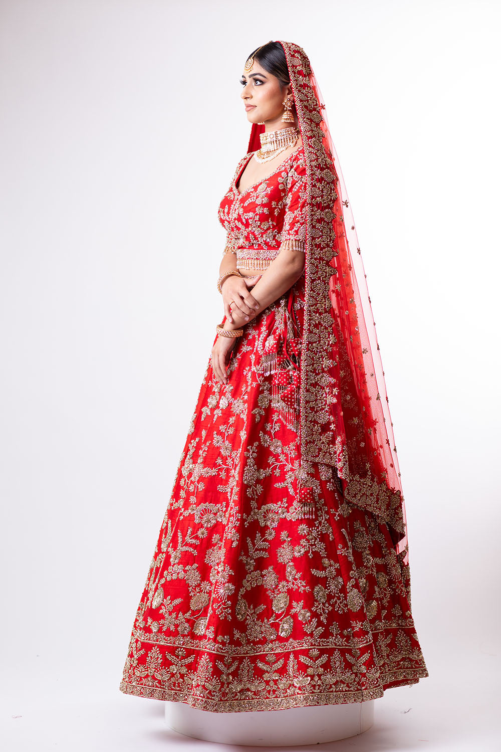 Sunny's Red Heritage Lehenga IV - Ready to Ship