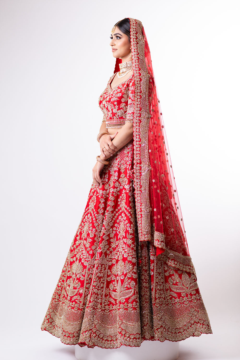 Sunny's Red Heritage Lehenga VI - Ready to Ship