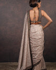 Porcelain Ivory Saree Set | Muraqqa