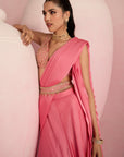 Pop Pink Lehenga Saree
