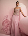 Soft Pink Corset Top & Skirt Set