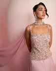 Soft Pink Corset Top & Skirt Set