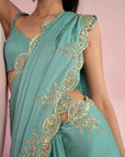 Turquoise Blue Saree