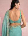 Turquoise Blue Saree