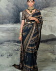 Prussian Blue Saree Set | Baroda
