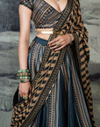Prussian Blue Skirt Set | Baroda
