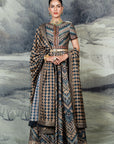 Purssian Blue Anarkali Set | Baroda