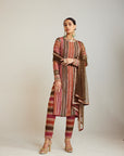 Olive Green Round Neck Straight Kurta Pant Set