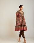 Olive Green A Line Dhoti Kurta Set
