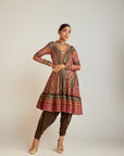 Olive Green V Neck A Line Dhoti Kurta Set