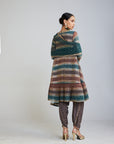 Mud Green V Neck A Line Dhoti Kurta Set