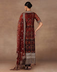 Red - Burgundy Ombre Tunic Set