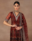 Red - Burgundy Ombre Tunic Set
