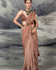 Red - Ivory Saree Set | Baroda