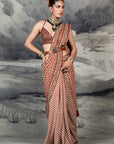 Red - Ivory Saree Set | Baroda