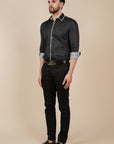 Rich Black Printed Shirt