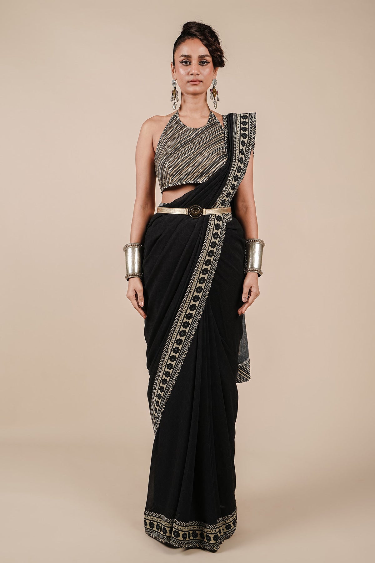 Sunny's Bridal - JJV By JJ Valaya - Rich Black Saree Set - JJV by JJ Valaya