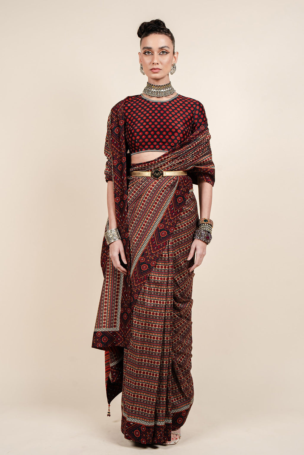 Sunny's Bridal - JJV By JJ Valaya - Ruby Red Saree Set - JJV by JJ Valaya