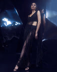 Hematite Metallic Pre-Stitched Sari