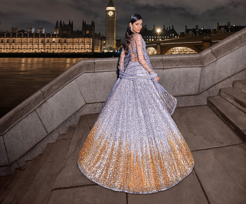 Silver Gold Sequin Lehenga Set 3