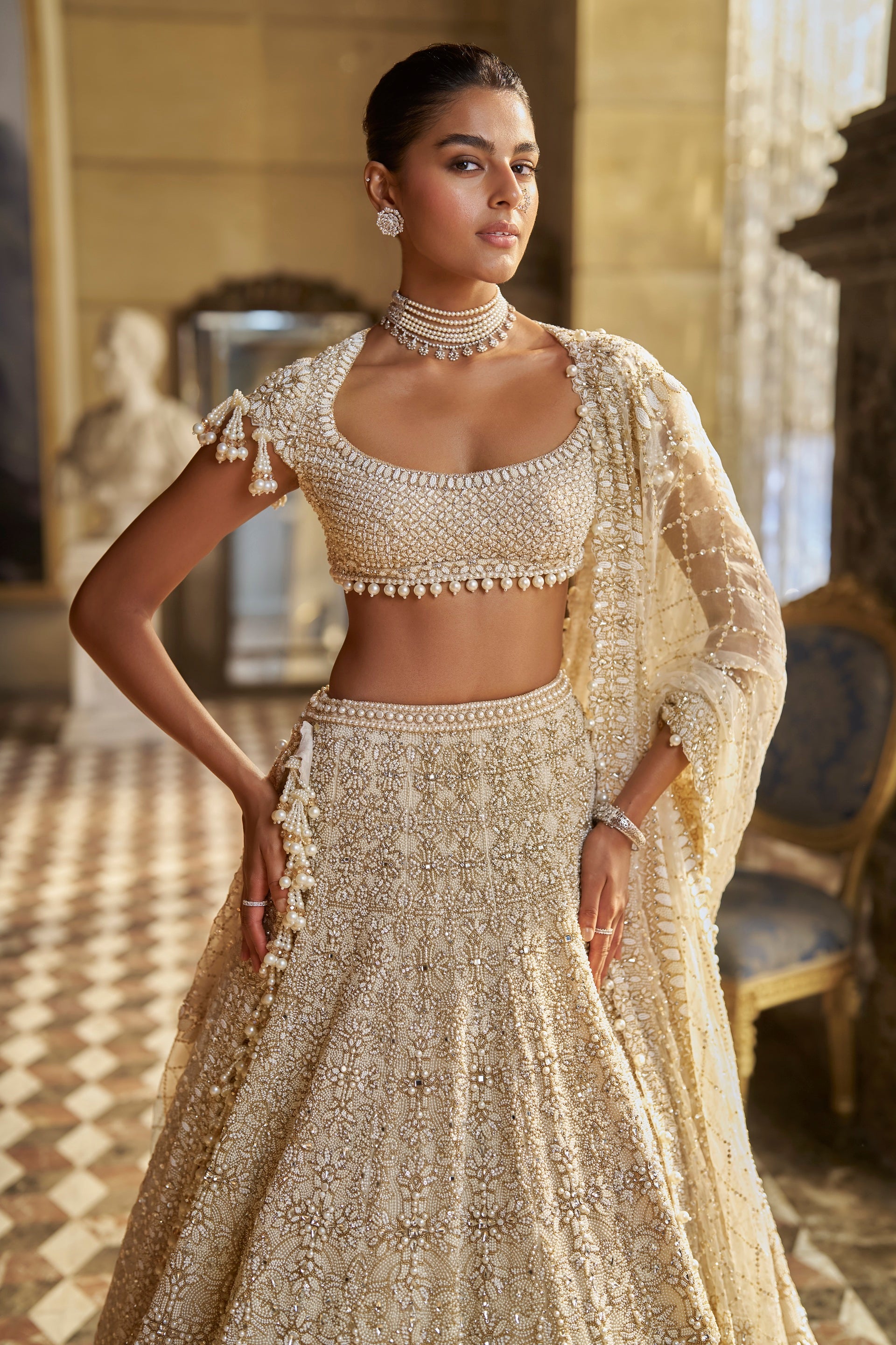 Ivory Pearl Lehenga Set
