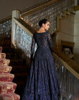 Midnight Blue Jacket Lehenga Set