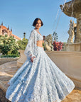 Powder Blue Three-Dimensional Lehenga Set