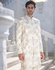 Gold Silver Sherwani Set