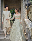 Sage Green Three-Dimensional Lehenga Set