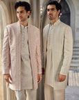 Grey Ivory Open Jacket Set