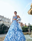 Blue Applique Lehenga Set