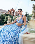 Blue Applique Lehenga Set