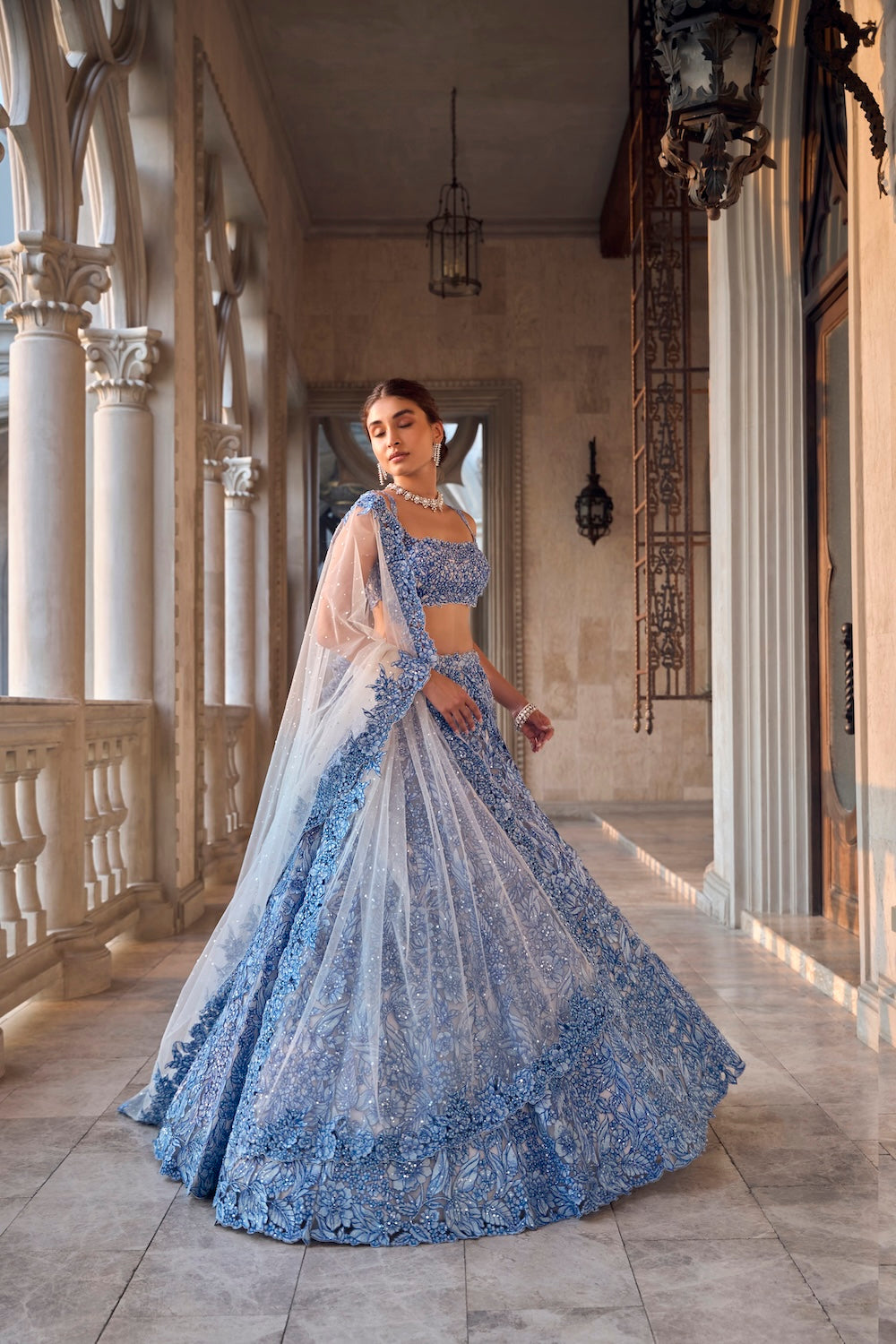 Blue Cut Work Lehenga Set - Ready to Ship