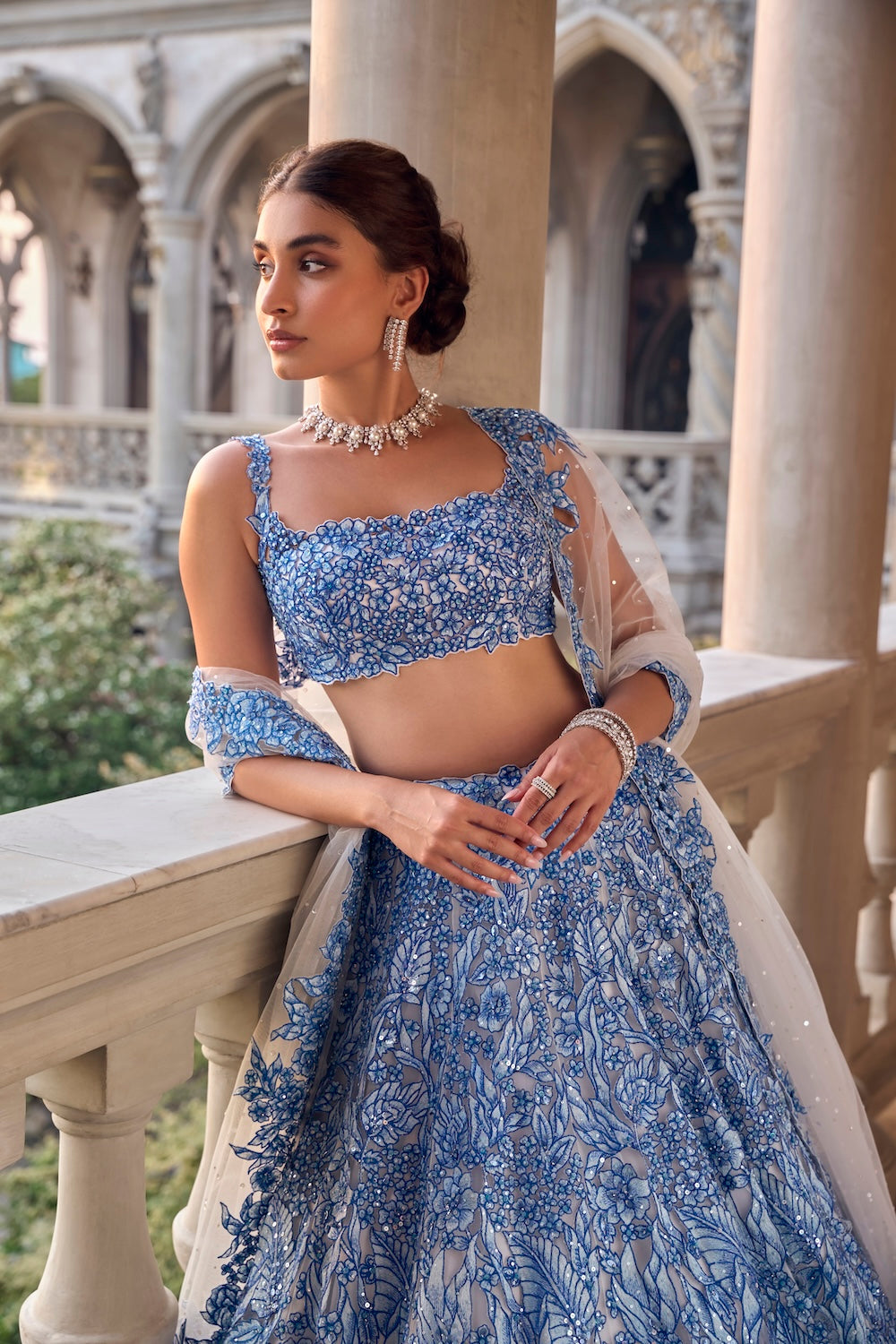 Blue Cut Work Lehenga Set - Ready to Ship