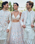 Multi-Coloured Pearl Lehenga Set