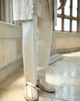 Beige Mirror Work Sherwani Set