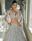 Silver Sequin Lehenga Set