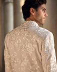 Light Beige Open Sherwani Set