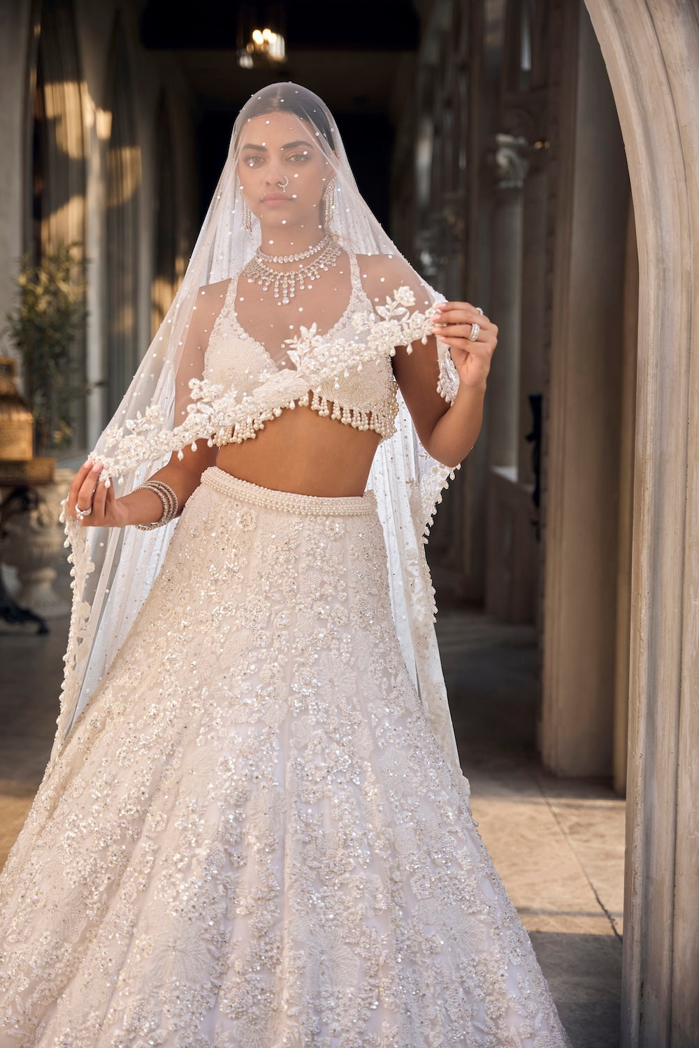 Ivory Floral Lehenga Set - Ready to Ship