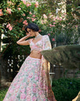 Mint Green Multi-Coloured Floral Lehenga Set