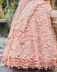 Peach Three-Dimensional Lehenga Set