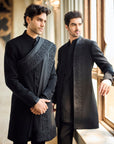 Black Thread Work Sherwani Set