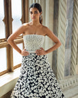 Black & White Corset Lehenga Set