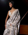 Gold Silver Sequin Georgette Saree