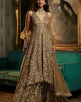 Antique Gold High-Low Sharara Set Full