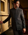 Black Bead Bandhgala Set