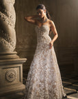 Off-Shoulder Nude Gown