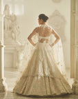 Multi-Coloured Three-Dimensional Lehenga Set