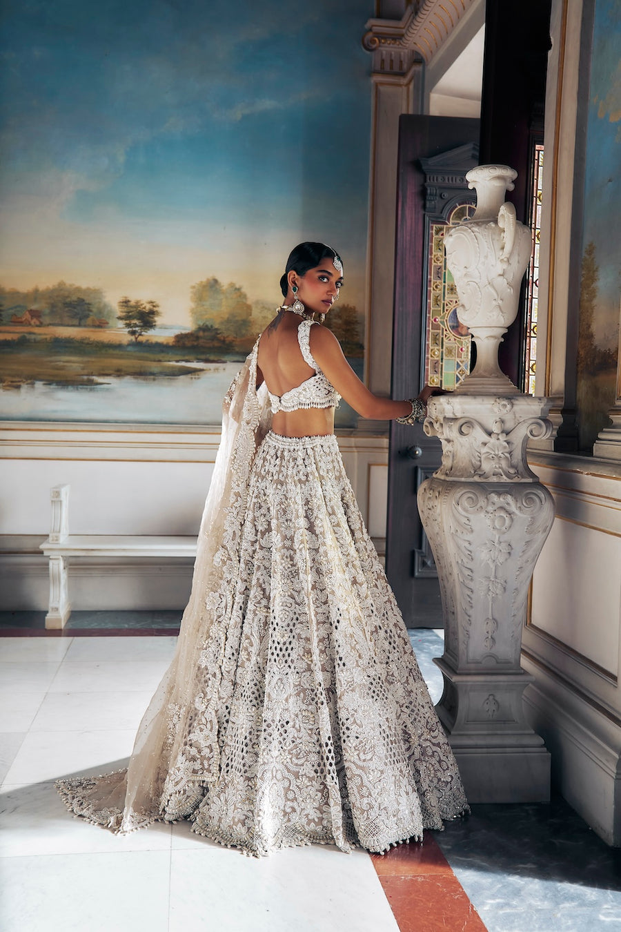 Nude Pearl Cut Work Lehenga Set - Ready to Ship