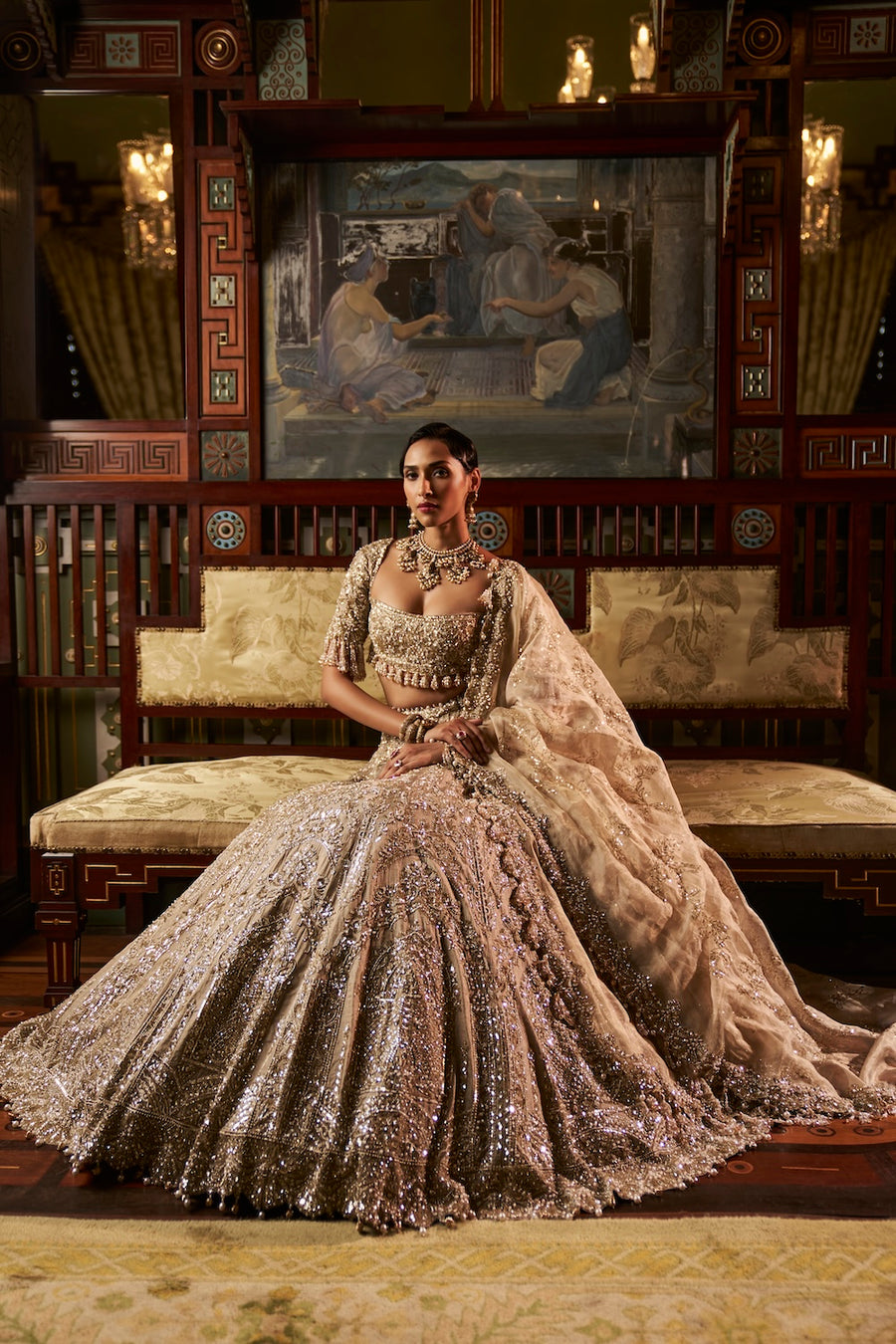 Gold Silver Tissue Lehenga Set - Ready to Ship